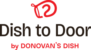 The logo for Dish to Door by Donovan's Dish