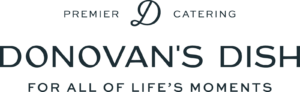 The logo for Donovan Dish, a premier catering company